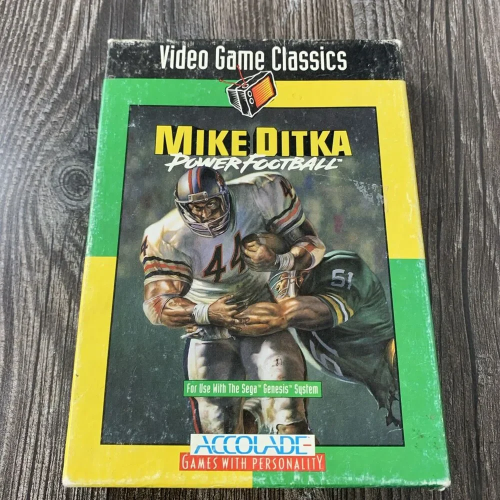 MIKE DITKA POWER FOOTBALL SEGA GENESIS With Box‎ VIDEO GAME